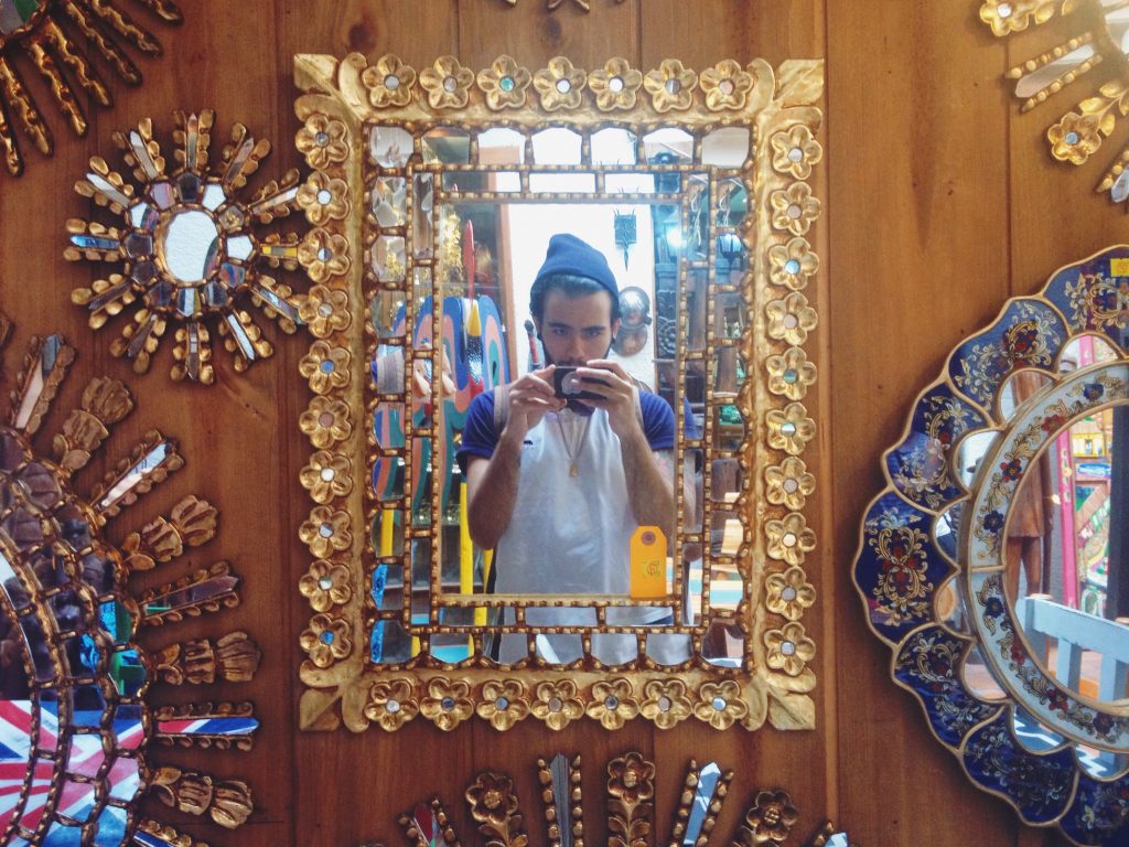 antique mexican tin mirrors