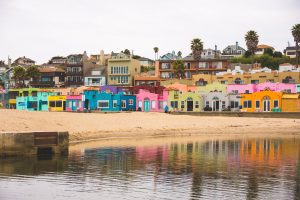 colorful airbnb beach houses-vacation