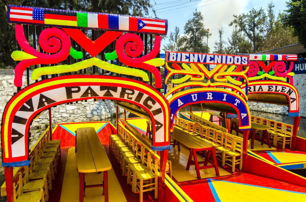 colorful boats xochimilco