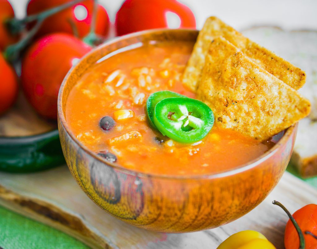 Hot and spicy fresh made Mexican chili soup