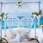 mexican beach wedding gazebo decorated with white flowers