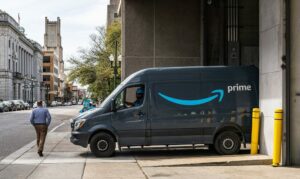 amazon prime deliver internationally with blue van