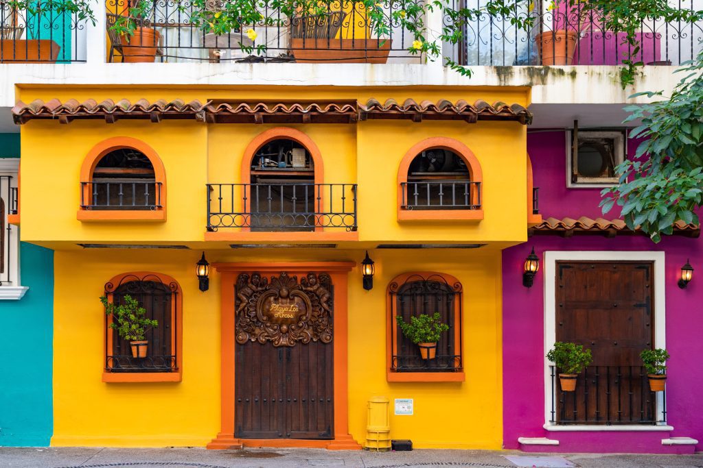 colorful houses puerto vallarta mexico