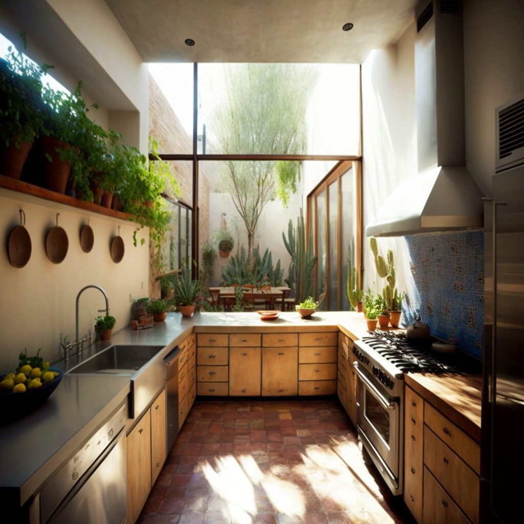 interior design ideas natural light mexican kitchen cactus