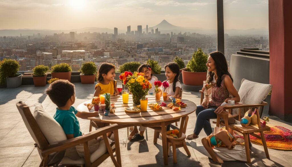Family enjoying Mexico City