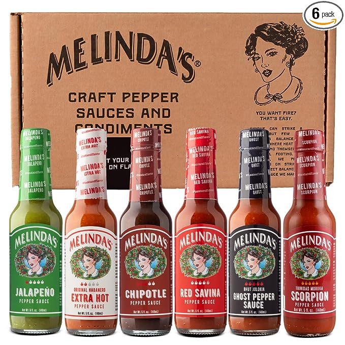 Melindas-Pepper-Sauce-Challenge-Collection-Extra-Spicy-Gourmet-Hot-Sauce-Gift-Set-with-Variety-of-Chile-Peppers