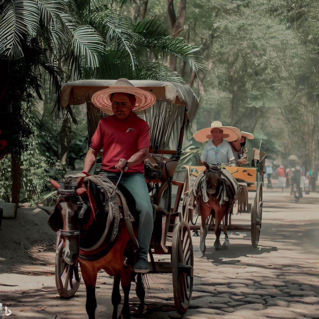 farmers with horse and wagon in tobasco mexico