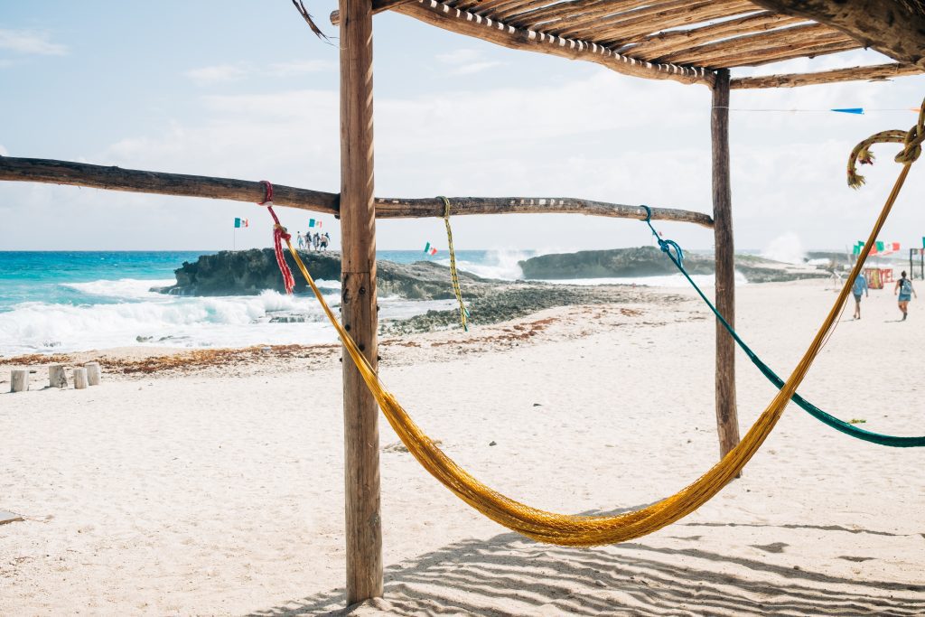 hammocks on mexican beach