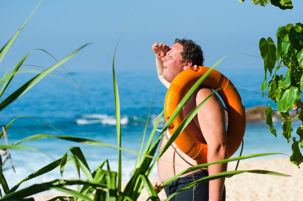 sunburn in mexico man on-beach