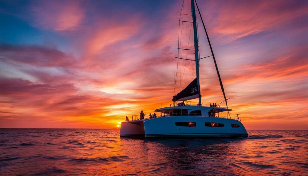 sunset catamaran charter